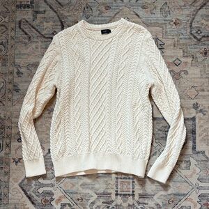 J Crew Cream Cable Knit Sweater